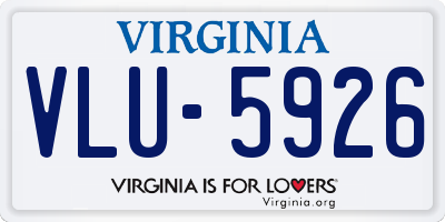 VA license plate VLU5926