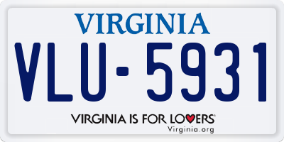 VA license plate VLU5931