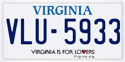 VA license plate VLU5933