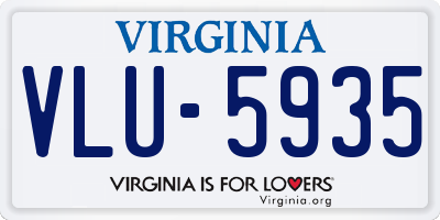 VA license plate VLU5935