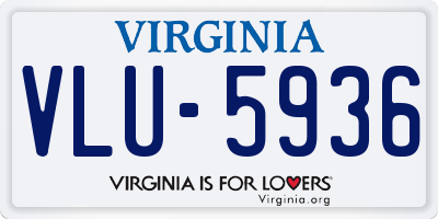 VA license plate VLU5936