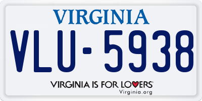 VA license plate VLU5938