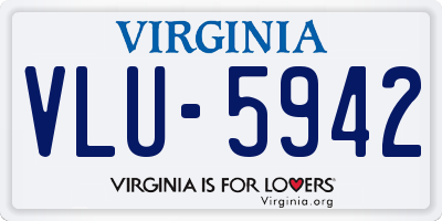 VA license plate VLU5942