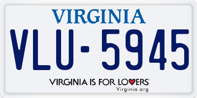 VA license plate VLU5945