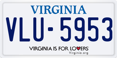 VA license plate VLU5953