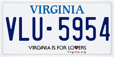 VA license plate VLU5954
