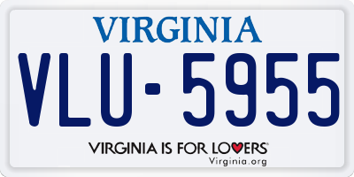 VA license plate VLU5955