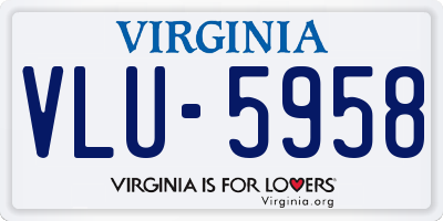 VA license plate VLU5958