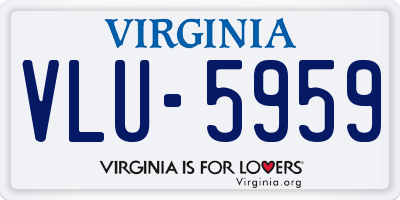 VA license plate VLU5959