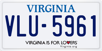 VA license plate VLU5961