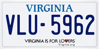 VA license plate VLU5962