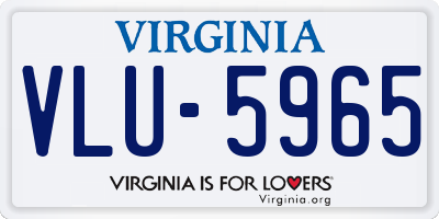 VA license plate VLU5965