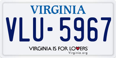 VA license plate VLU5967