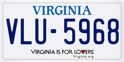 VA license plate VLU5968