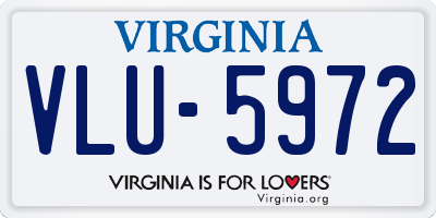VA license plate VLU5972
