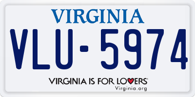 VA license plate VLU5974