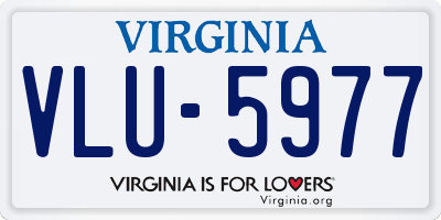 VA license plate VLU5977