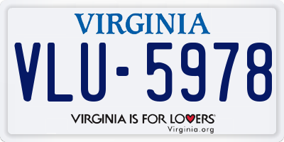VA license plate VLU5978