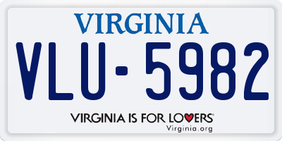 VA license plate VLU5982