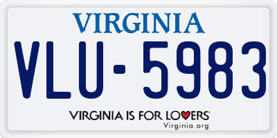 VA license plate VLU5983