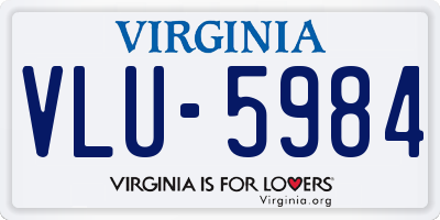 VA license plate VLU5984