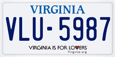 VA license plate VLU5987