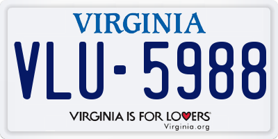 VA license plate VLU5988
