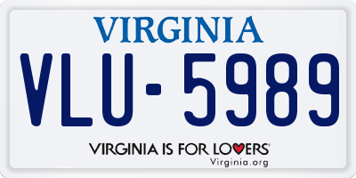 VA license plate VLU5989
