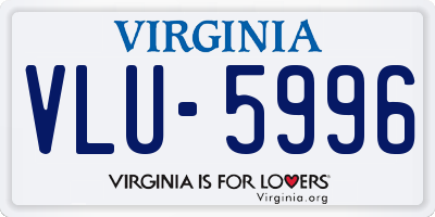 VA license plate VLU5996
