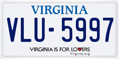 VA license plate VLU5997