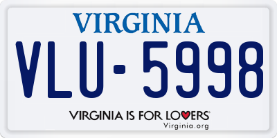 VA license plate VLU5998