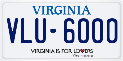 VA license plate VLU6000