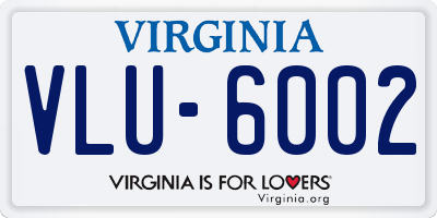 VA license plate VLU6002