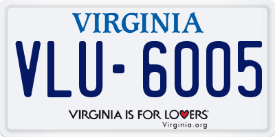 VA license plate VLU6005