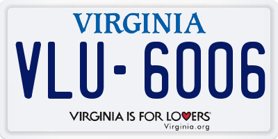 VA license plate VLU6006