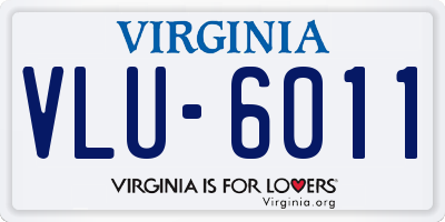 VA license plate VLU6011