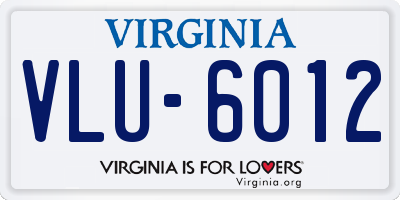 VA license plate VLU6012