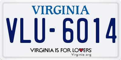 VA license plate VLU6014