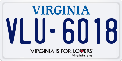 VA license plate VLU6018