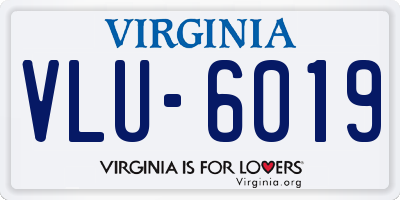 VA license plate VLU6019