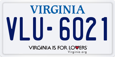 VA license plate VLU6021
