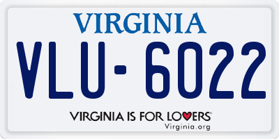 VA license plate VLU6022