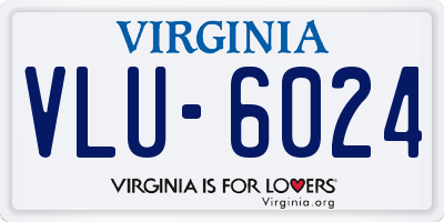 VA license plate VLU6024