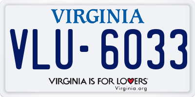 VA license plate VLU6033