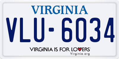 VA license plate VLU6034