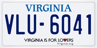 VA license plate VLU6041