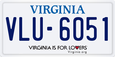 VA license plate VLU6051