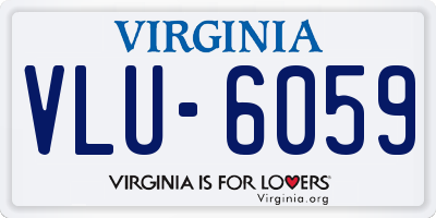 VA license plate VLU6059
