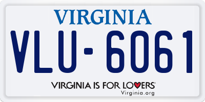 VA license plate VLU6061