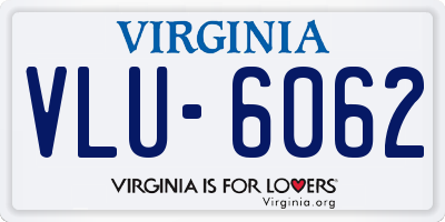 VA license plate VLU6062
